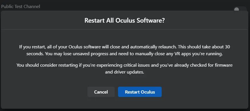 restart all oculus software