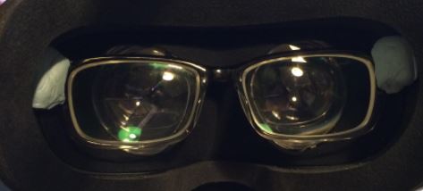 wearing glasses inside VR headset